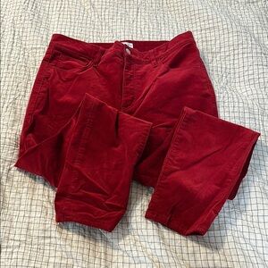 LOFT Vibrant Red Corduroy Trousers